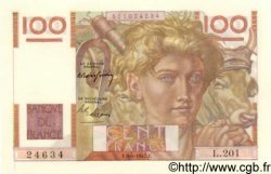 100 Francs JEUNE PAYSAN FRANCE  1947 F.28.14 UNC