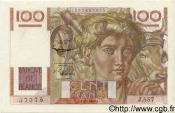 100 Francs JEUNE PAYSAN filigrane inversé FRANCIA  1953 F.28bis.03 FDC