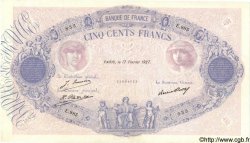 500 Francs BLEU ET ROSE FRANKREICH  1927 F.30.30 fVZ