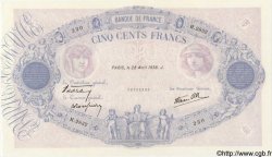 500 Francs BLEU ET ROSE modifié FRANKREICH  1938 F.31.09 fVZ