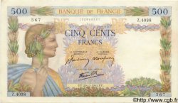 500 Francs LA PAIX FRANKREICH  1941 F.32.24 fST