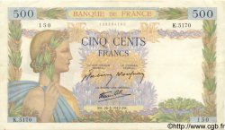 500 Francs LA PAIX FRANCE  1942 F.32.32