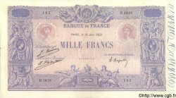 1000 Francs BLEU ET ROSE FRANCE  1922 F.36.38 VF+
