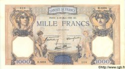 1000 Francs CÉRÈS ET MERCURE type modifié FRANKREICH  1939 F.38.35 fST