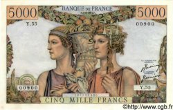 5000 Francs TERRE ET MER FRANKREICH  1951 F.48.04 fST