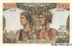 5000 Francs TERRE ET MER FRANKREICH  1953 F.48.10 VZ