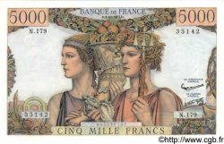 5000 Francs TERRE ET MER FRANKREICH  1957 F.48.17