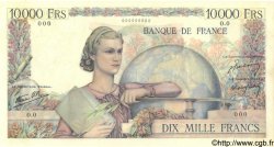 10000 Francs GÉNIE FRANÇAIS FRANCIA  1945 F.50.01Sp q.FDC