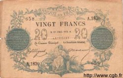 20 Francs type 1871 FRANCE  1873 F.A46.04 VF-