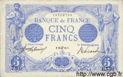5 Francs BLEU FRANKREICH  1912 F.02.06 VZ+