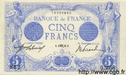 5 Francs BLEU FRANCIA  1913 F.02.21 EBC