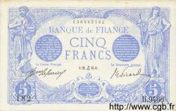 5 Francs BLEU FRANKREICH  1915 F.02.34 fST+