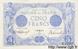 5 Francs BLEU FRANKREICH  1916 F.02.43 VZ