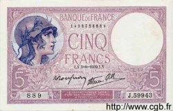 5 Francs FEMME CASQUÉE modifié FRANCIA  1939 F.04.04 SC