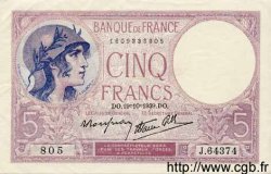 5 Francs FEMME CASQUÉE modifié FRANCE  1939 F.04.12 SUP+
