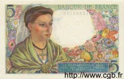 5 Francs BERGER FRANCE  1943 F.05.02 UNC