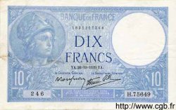 10 Francs MINERVE modifié FRANKREICH  1939 F.07.13 SS to VZ