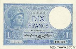 10 Francs MINERVE modifié FRANCE  1940 F.07.22 AU