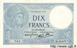10 Francs MINERVE modifié FRANCIA  1941 F.07.30 SPL