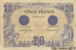 20 Francs NOIR FRANCE  1875 F.09.02 F+