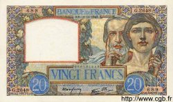 20 Francs TRAVAIL ET SCIENCE FRANKREICH  1940 F.12.11 fST