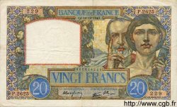 20 Francs TRAVAIL ET SCIENCE FRANKREICH  1940 F.12.11 SS
