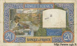 20 Francs TRAVAIL ET SCIENCE FRANCE  1941 F.12.14 VF-