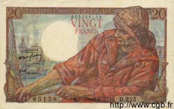 20 Francs PÊCHEUR FRANKREICH  1949 F.13.16 fVZ