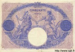 50 Francs BLEU ET ROSE FRANKREICH  1908 F.14.21 SS