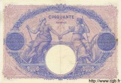 50 Francs BLEU ET ROSE FRANKREICH  1909 F.14.22 fVZ