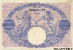 50 Francs BLEU ET ROSE FRANCE  1919 F.14.32 F+