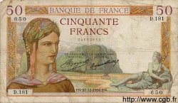 50 Francs CÉRÈS FRANCE  1934 F.17.02 TB