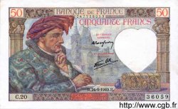 50 Francs JACQUES CŒUR FRANCIA  1940 F.19.03 q.AU