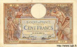 100 Francs LUC OLIVIER MERSON type modifié FRANCIA  1938 F.25.30 BC+