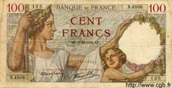 100 Francs SULLY FRANKREICH  1939 F.26.17 fSS
