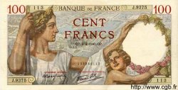 100 Francs SULLY FRANKREICH  1940 F.26.26 fVZ
