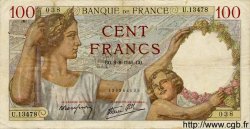 100 Francs SULLY FRANCE  1940 F.26.35 VF