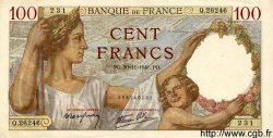 100 Francs SULLY FRANCE  1941 F.26.61 XF+