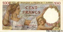 100 Francs SULLY FRANCE  1942 F.26.70 XF