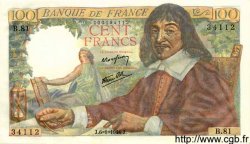 100 Francs DESCARTES FRANCIA  1944 F.27.04