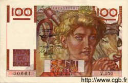 100 Francs JEUNE PAYSAN FRANCE  1953 F.28.40 AU+