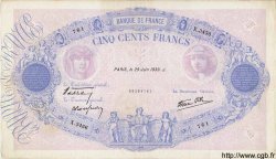 500 Francs BLEU ET ROSE modifié FRANCE  1939 F.31.35 F+