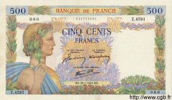 500 Francs LA PAIX FRANCIA  1942 F.32.28 EBC a SC