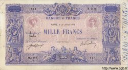 1000 Francs BLEU ET ROSE FRANCE  1918 F.36.32 VF-