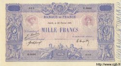 1000 Francs BLEU ET ROSE FRANCIA  1921 F.36.37S q.FDC