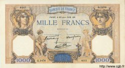 1000 Francs CÉRÈS ET MERCURE type modifié FRANCIA  1938 F.38.21