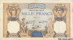 1000 Francs CÉRÈS ET MERCURE type modifié FRANKREICH  1940 F.38.44 fSS
