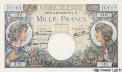 1000 Francs COMMERCE ET INDUSTRIE FRANCE  1940 F.39.01 UNC-