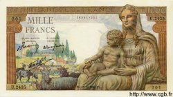 1000 Francs DÉESSE DÉMÉTER FRANCIA  1942 F.40.14 q.FDC