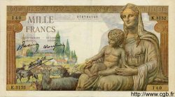 1000 Francs DÉESSE DÉMÉTER FRANCE  1943 F.40.16 VF+